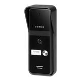 ENIR, zestaw domofonowy jednorodzinny, 2-żyłowy, zasilacz na szynę DIN, z czytnikiem breloków, biały