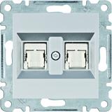 lumina Gniazdo komputerowe podwójne RJ45 kat.5e FTP, srebrny