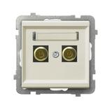 SONATA Gniazdo głośnikowe pojedyncze - kolor ecru GGN-1R/m/27