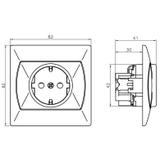 AKCENT Gniazdo pojedyncze z uziemieniem schuko - kolor beżowy