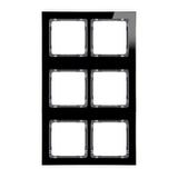 DECO Ramka modułowa 6 krotna (2 poziom, 3 pion) - efekt szkła (ramka czarna; spód grafitowy)