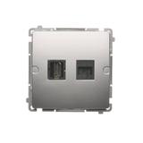 Simon Basic Gniazdo HDMI + RJ45 kat.6. srebrny mat BMGHRJ45.01/43 KONTAKT