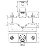 Obejma do rur z gniazdem mocowania, 1 1/2-2" stal nierdzewna NIRO