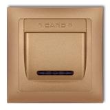 DECO Łącznik hotelowy z ramką uniwersalną pojedynczą z tworzywa DECO Soft złoty metalik