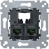 Merten - Mechanizm gniazda teleinformatycznego komputerowe 2xRJ45 kat 5e utp MTN4575-0002 SCHNEIDER