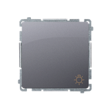 Simon Basic Przycisk światło 16A z. śrub. srebrny mat