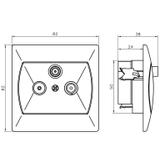AKCENT Gniazdo RTV-SAT końcowe - kolor biały