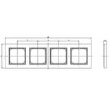 SONATA Ramka poczwórna do łączników IP-44 - kolor biały