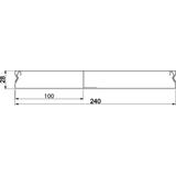 tehalit.UK Kanał do wylewki podłogowej 2-komorowy 240X28mm stal UK240282 HAGER