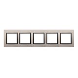 Simon 54 NATURE WMDZ-0150xS-081 Ramka 5-krotna Nature-Metal, SATYNOWA NOC, IP20/IP44. (IP44-należy z DRN5/81 KONTAKT