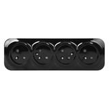 Gniazdo poczwórne natynkowy ToDo 2P+Z IP20, 16A, 230V AC, 16A, 230V AC, czarny