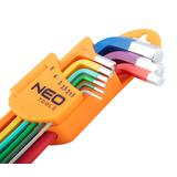 Klucze sześciokątne 1.5-10 mm, zestaw 9 szt.