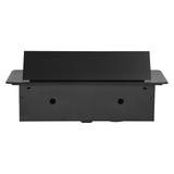 Gniazdo meblowe wpuszczane w blat z płaskim frezowanym rantem i ładowarką USB 2x2P+Z 2xUSB (typ A+