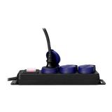 Przedłużacz warsztatowy bryzgoszczelny z wyłącznikiem IP44, 3 gniazda 2P+Z IP44, przewód gumowy, H05