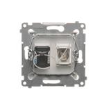 Simon 54 Gniazdo antenowe typu F + RJ45 kat.6 biały DASFRJ45.01/11 KONTAKT