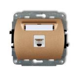 TREND Mechanizm gniazda komputerowego pojedynczego 1xRJ45, kat. 5e, 8-stykowy złoty metalik