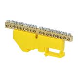 Listwa zaciskowa PE na szynę TH35 18 przewodów żółta OR-LZ-8204/18/Y ORNO