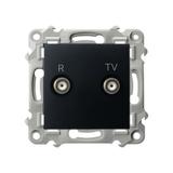 SZAFIR Gniazdo RTV zakończeniowe 10-dB - kolor czarny metalik