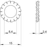 DIN 6798, PODKŁADKA SPREŻYSTA M8 OC.GAL.