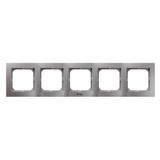 AS Ramka pięciokrotna do łączników IP-44 - kolor srebro
