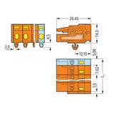 MCS-MIDI Classic gniazdo 12-bieg. pomarańczowe raster 7,62 mm