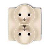 DECO Mechanizm gniazda podwójnego do ramki DECO Soft z uziemieniem 2x(2P+Z) (przesłony torów prądowy