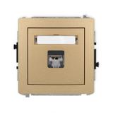 DECO Mechanizm gniazda komputerowego pojedynczego 1xRJ45, kat. 5e, ekranowany, 8-stykowy złoty metal