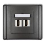 FLEXI Gniazdo podwójne HDMI 2.0 grafitowy