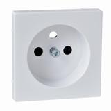 Merten, System M, płytka centralna gniazda z uziemieniem, z przesłonami, biały active