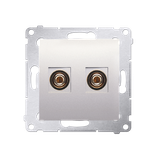 Simon 54 Gniazdo głośnikowe pojedyncze Przekrój przewodów dla wyjścia do 6 mm2 kremowy