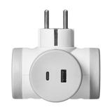 Rozgałęźnik elektryczny 2 gniazda USB + USB-C szybkie ładowanie OR-AE-13281/G ORNO