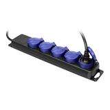 Przedłużacz warsztatowy bryzgoszczelny IP44, 5 gniazd 2P+Z IP44, schuko przewód gumowy, H05RR-F 3x1,