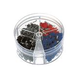 Asortyment końcówek tulejkowych na dwa przew. w poj. plas.