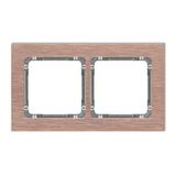 DECO Ramka uniwersalna podwójna - aluminium szczotkowane (ramka: kolor miedziany; spód: grafitowy) m