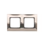 Simon 54 Ramka podwójnametal INOX DR2/61 KONTAKT