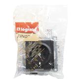 Suno Gniazdo Pojedyncze Z Uziemieniem Schuko 2P+Z 16A 250 V Z Przesłoną Zaciski Automatyczne Czarny 721420 LEGRAND