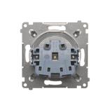 Simon 54 Gniazdo bez uziemienia z przesłonami 16A z. śrub. srebrny mat