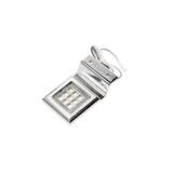 OPRAWA LEDOWA KWADRATOWA NA SZAFKĘ CALDERON, 12V, 9 LED, CIEPŁY BIAŁY, CHROM