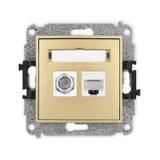 ICON Mechanizm gniazda antenowego poj. typu F (SAT) + gniazda komp. poj. 1xRJ45, kat. 6, 8-stykowy z