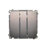 Simon Basic Łącznik potrójny z podświetleniem LED 10A szybkozłączka stal inox