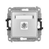 ICON Mechanizm gniazda antenowego pojedynczego typu F (SAT) niklowany srebrny metalik