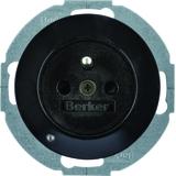 BERKER R.1/R.3 Gniazdo z uziemieniem z podświetleniem orientacyjnym LED czarny 6765102045 HAGER
