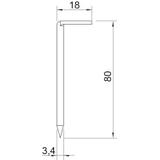 1101/Z, GWÓŹDŹ HAK.80MM ST.3,4MM OC.G