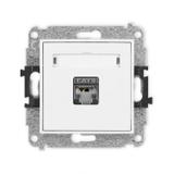 ICON Mechanizm gniazda komputerowego pojedynczego 1xRJ45, kat. 5e, ekranowany, 8-stykowy biały mat