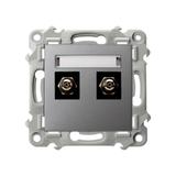 SZAFIR Gniazdo ekwipotencjalne podwójne - kolor szary mat