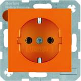 BERKER B.X/S.1 Gniazdo SCHUKO z uziemieniem samozaciski pomarańczowy 47438914 HAGER