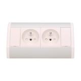 Gniazdo meblowe 2x2P+Z biało-srebrne OR-GM-9005/W-G ORNO