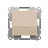 Simon 54 Przycisk „dzwonek” z podświetleniem LED 10A 250V szybkozłączka kremowy DD1L.01/41 KONTAKT