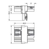 WINSTA rozgałęźnik typu T 4-torowy 1 x wtyk / 2 x gniazdo biały