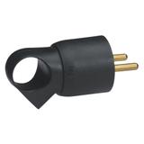 Wtyczka 2P+Z 16A Plastikowa Czarna- Z Pierścieniem Helmo 050107 LEGRAND